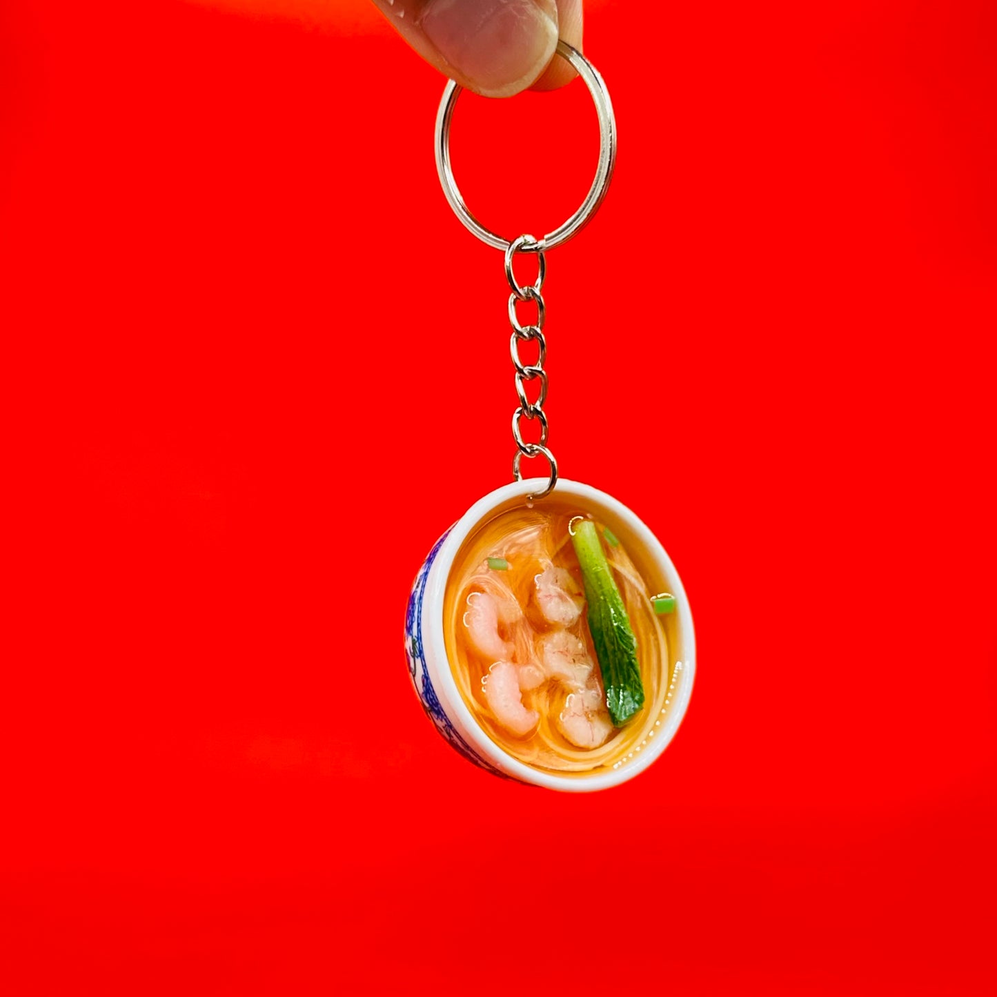 Shrimp Tom Yum Noodle Bowl Keychain