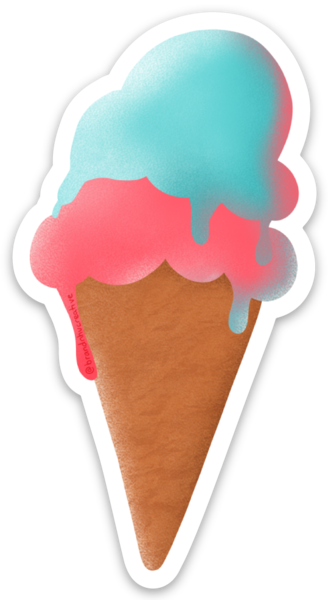 Chill the Fuck Out Ice Cream Sticker