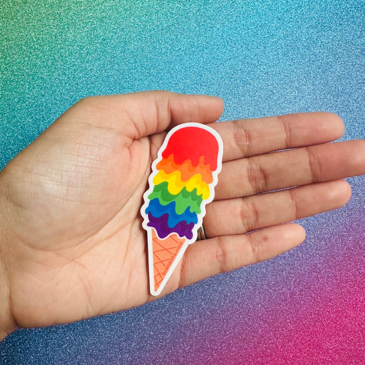 Rainbow Ice Cream Cone Sticker