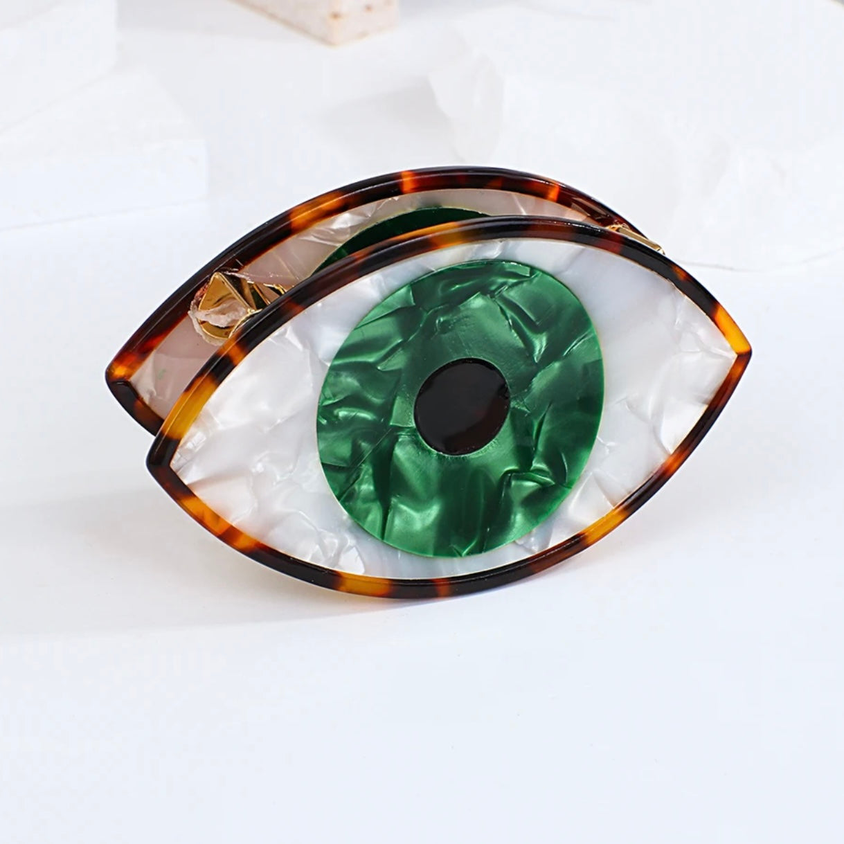 Tortoise Shell Evil Eye Hair Claw Clip