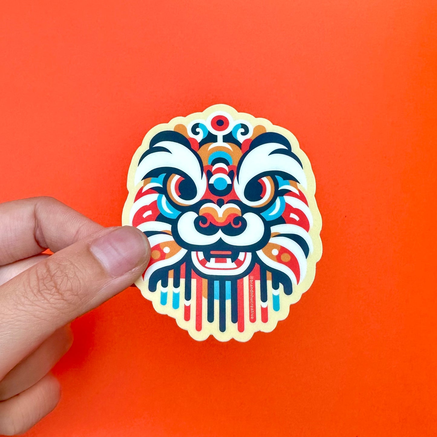 Joyful Lion Head Sticker