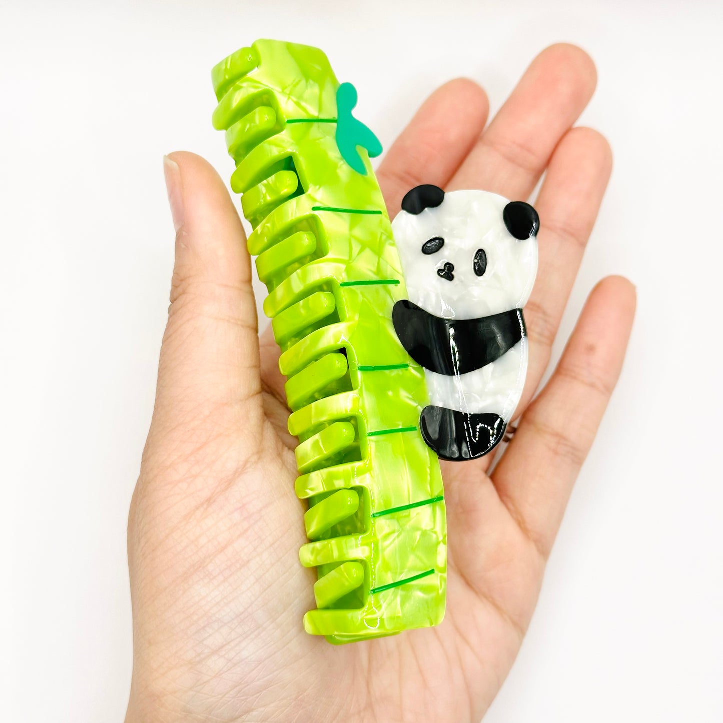 Bamboo Panda Bear Hair Claw Clip