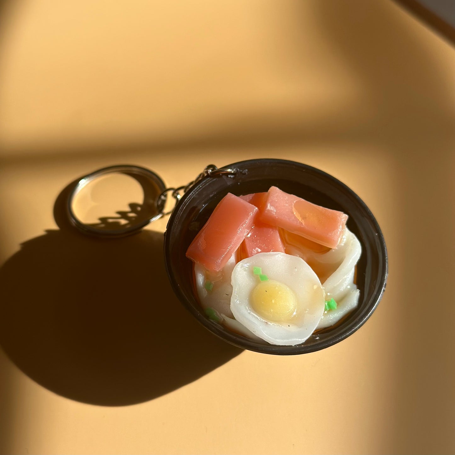 Egg & Spam Ramen Noodles Keychain