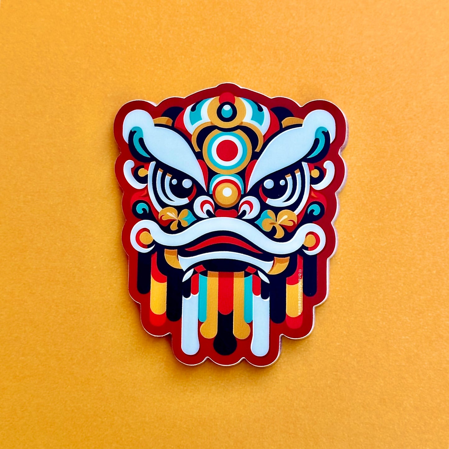Traditional Lion Head Sticker