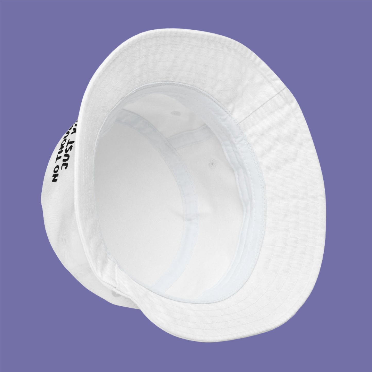 No Thoughts, Just Vibes White Organic bucket hat