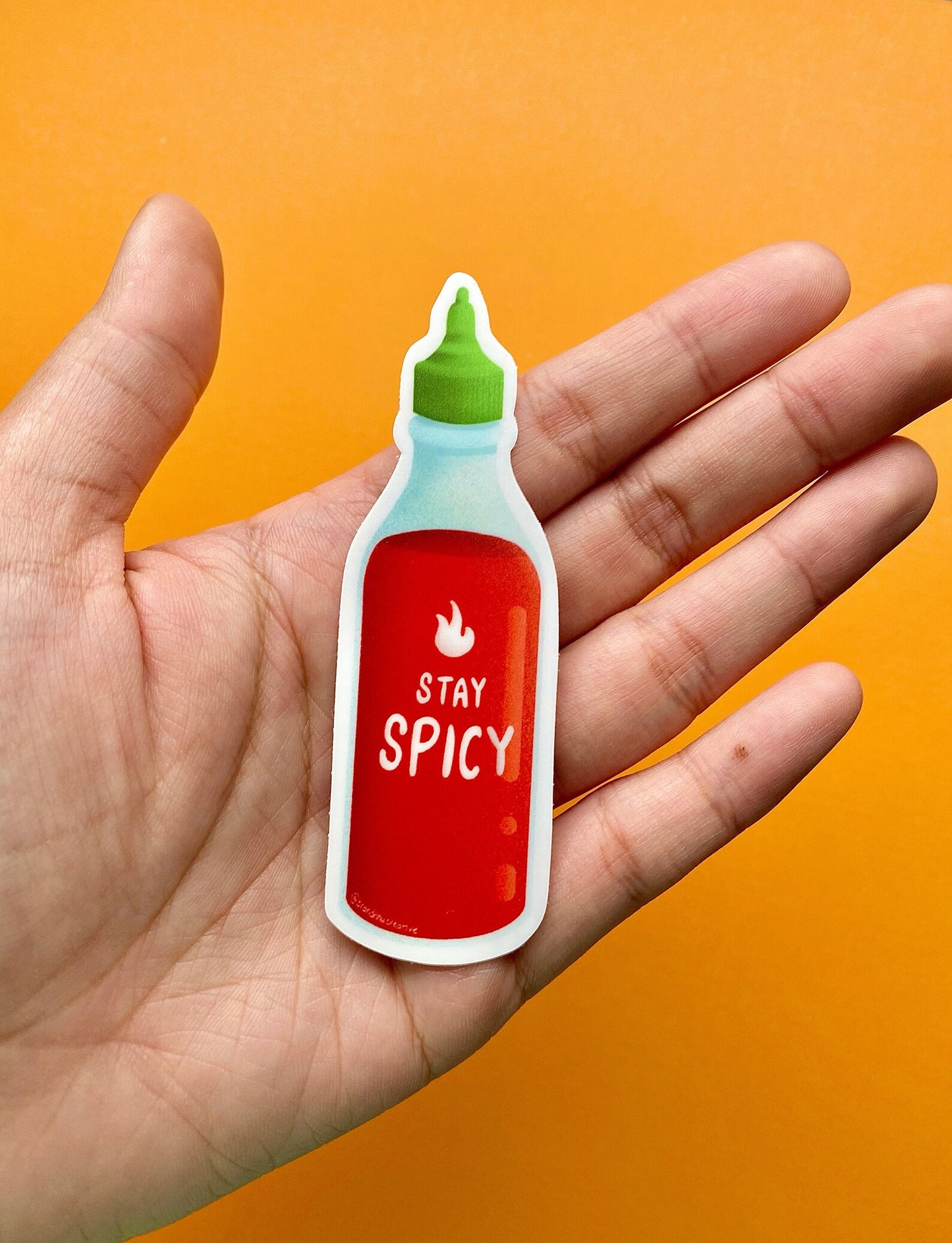 Hot Sauce "Stay Spicy" Sriracha Bottle Sticker