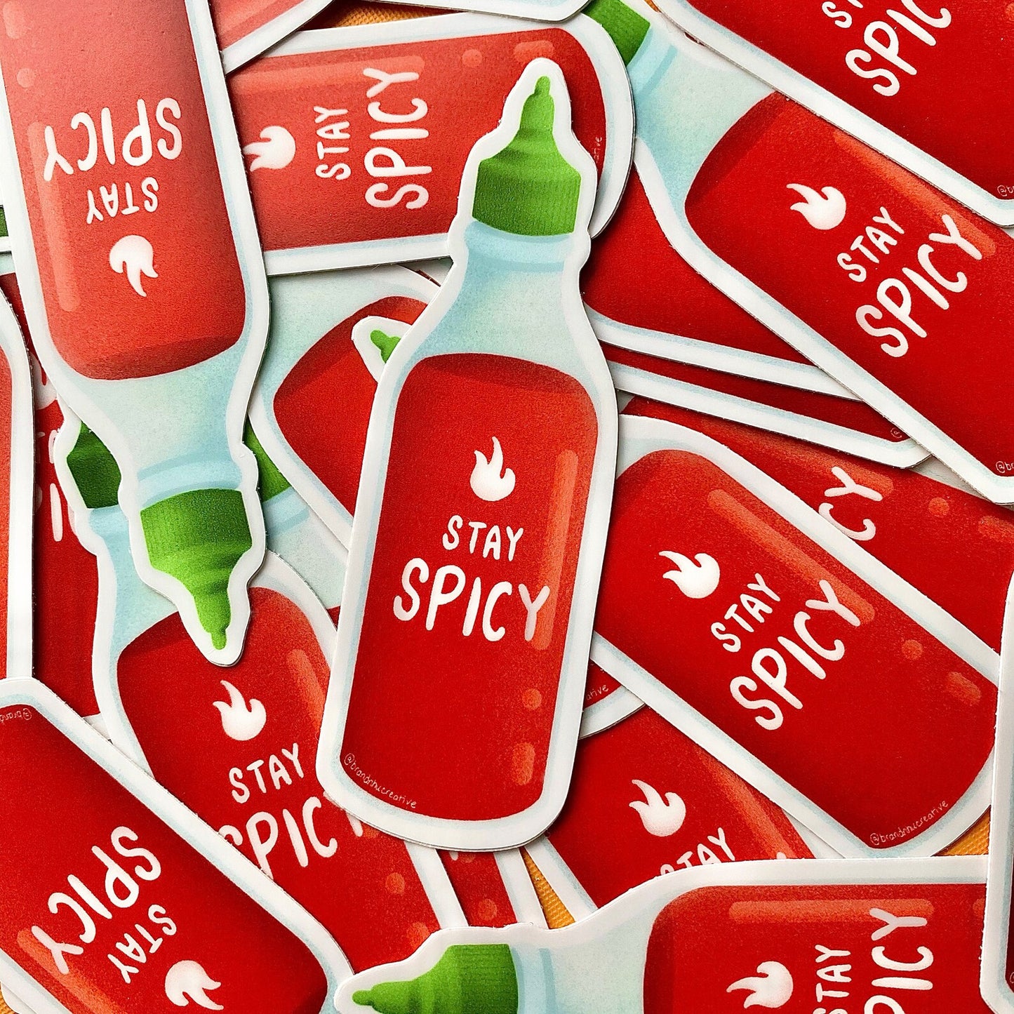 Hot Sauce "Stay Spicy" Sriracha Bottle Sticker