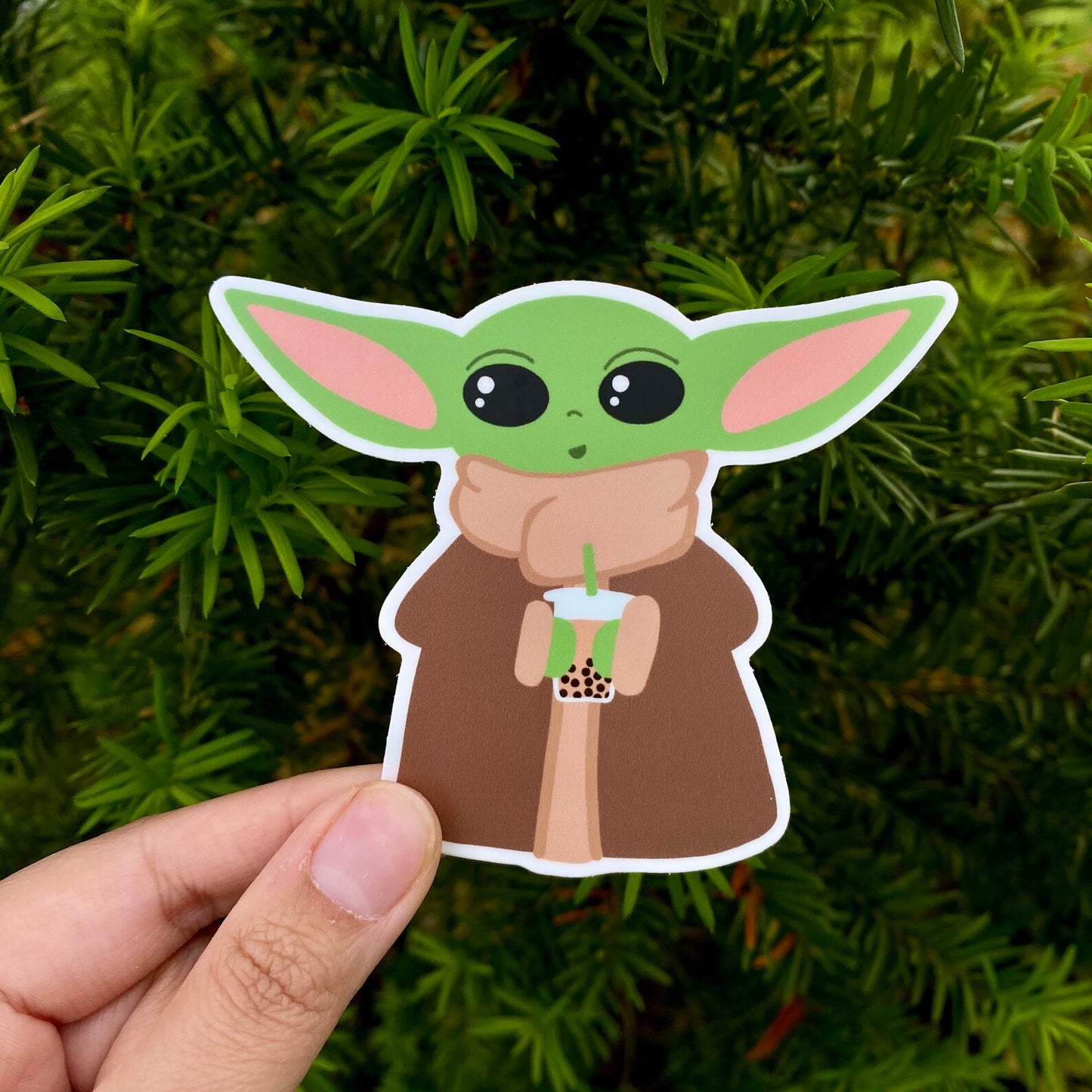 Grogu/Baby Yoda Bubble Tea Sticker