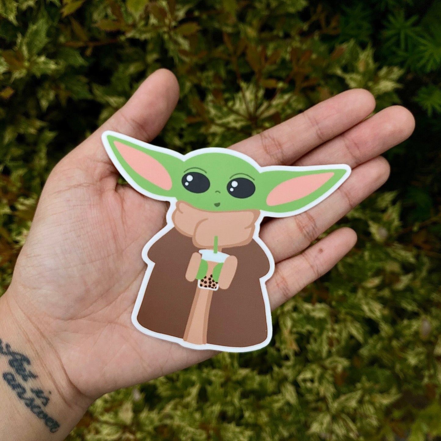 Grogu/Baby Yoda Bubble Tea Sticker