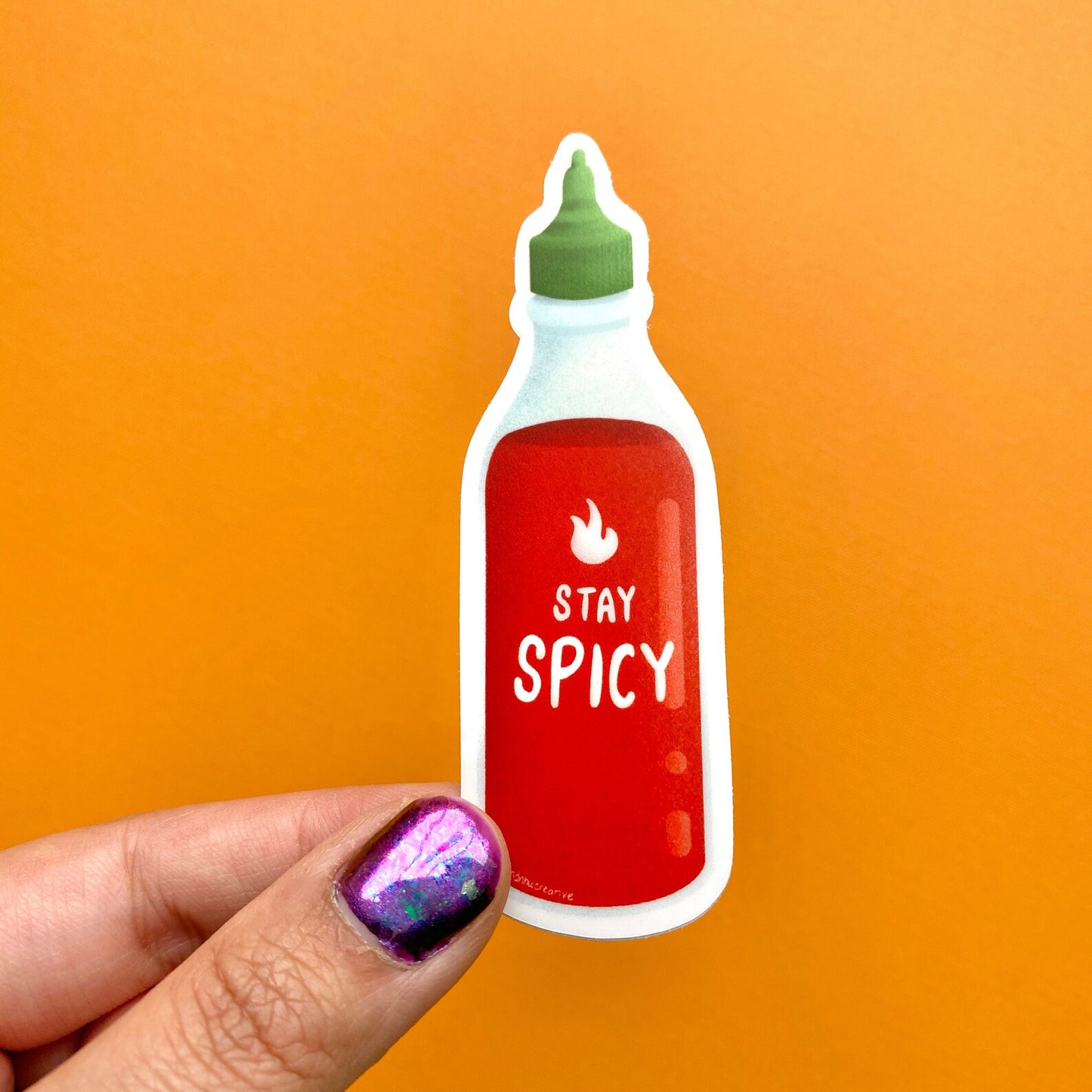 Hot Sauce "Stay Spicy" Sriracha Bottle Sticker