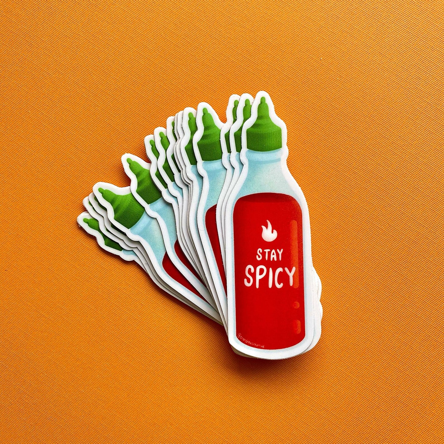 Hot Sauce "Stay Spicy" Sriracha Bottle Sticker