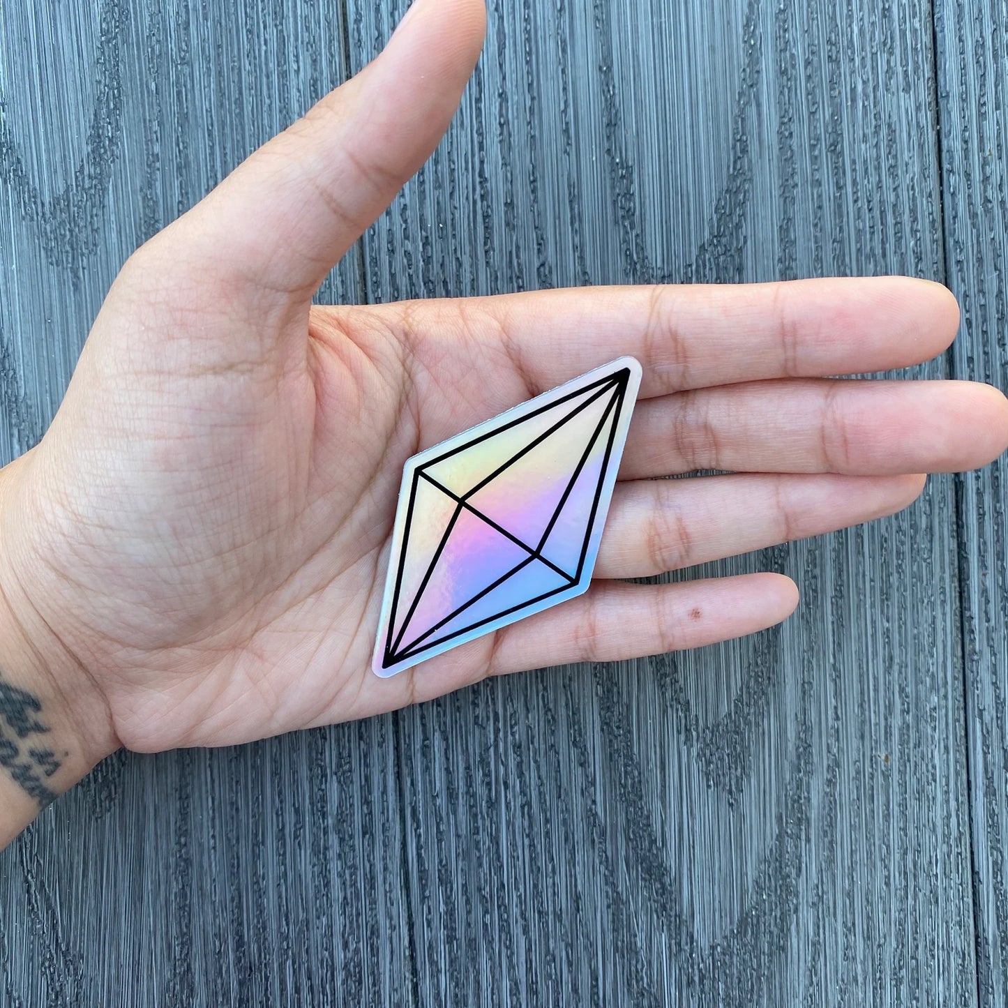 Holographic Plumbob Sims Gem Mood Sticker