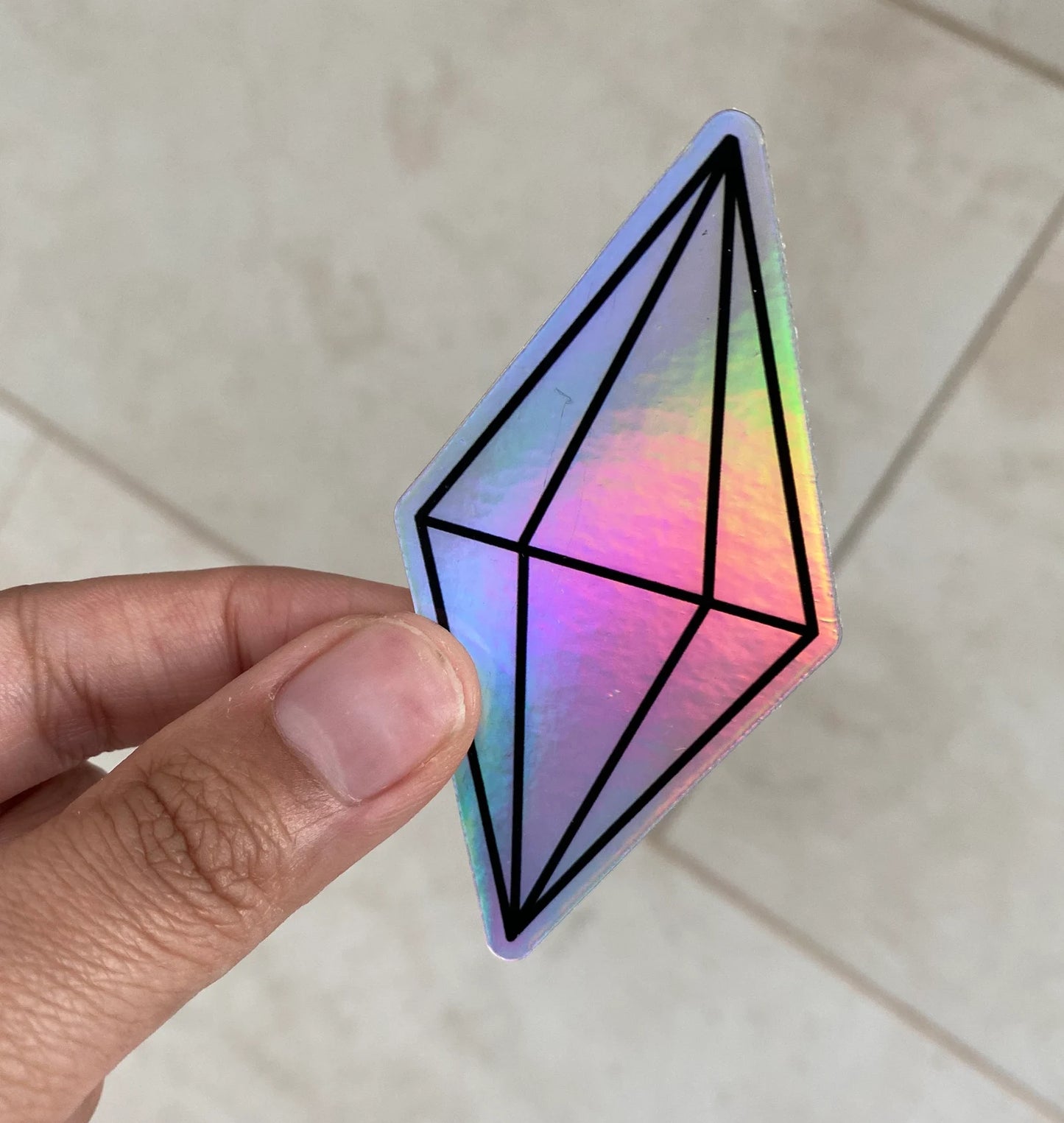 Holographic Plumbob Sims Gem Mood Sticker