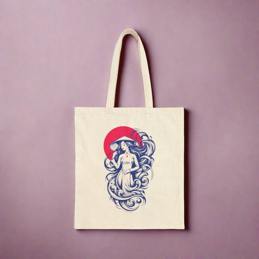 Goddess of the Moon Cotton Canvas Tote Bag