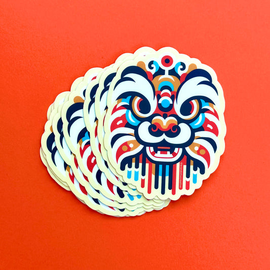 Joyful Lion Head Sticker