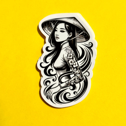 Viet Tattoo Ao Dai Sticker