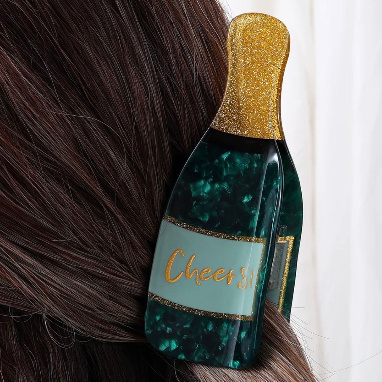 Poppin’ Bottles Champagne Hair Claw Clip