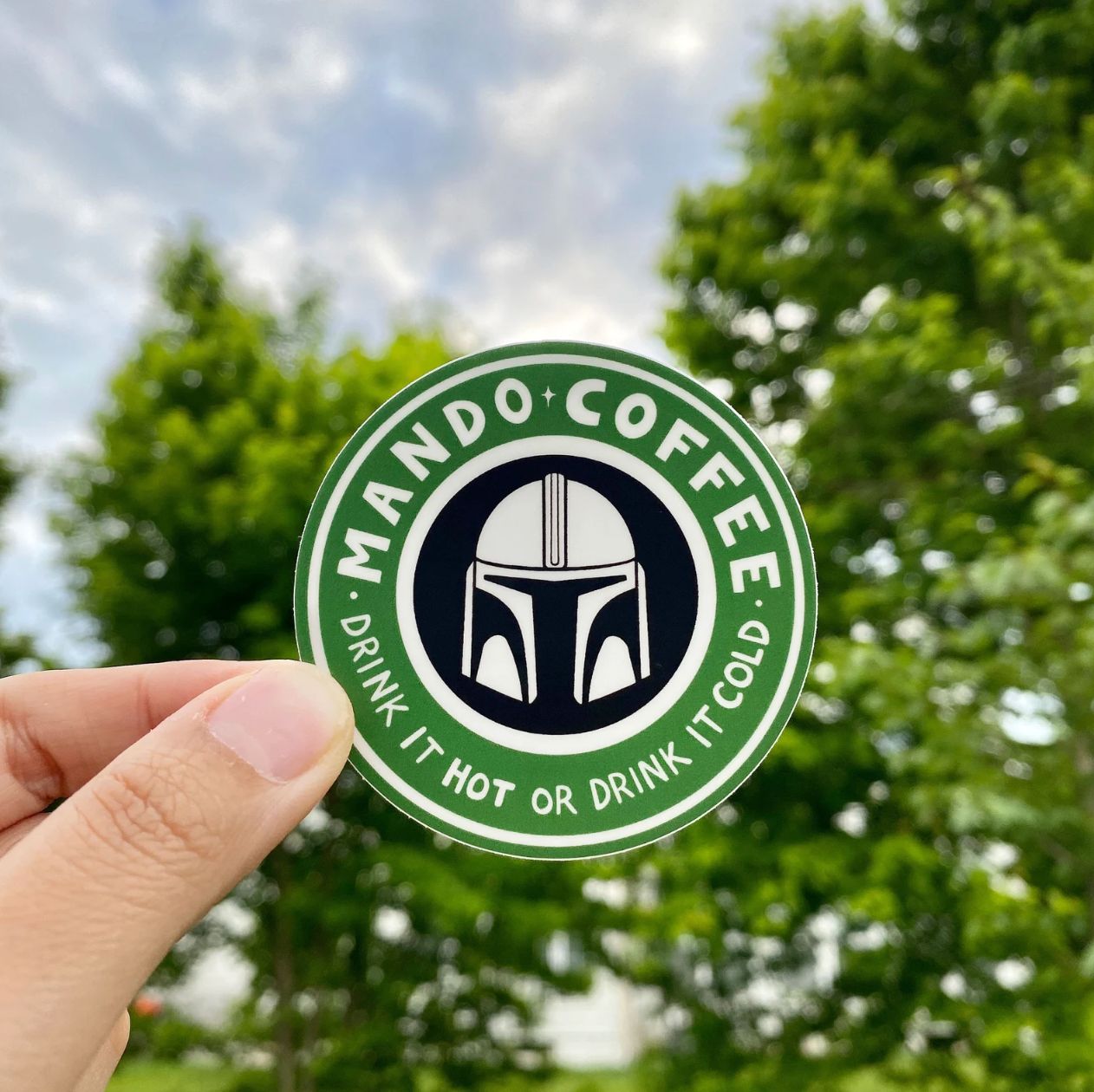 Mandalorian Coffee "Hot or Cold" Star Wars Sticker