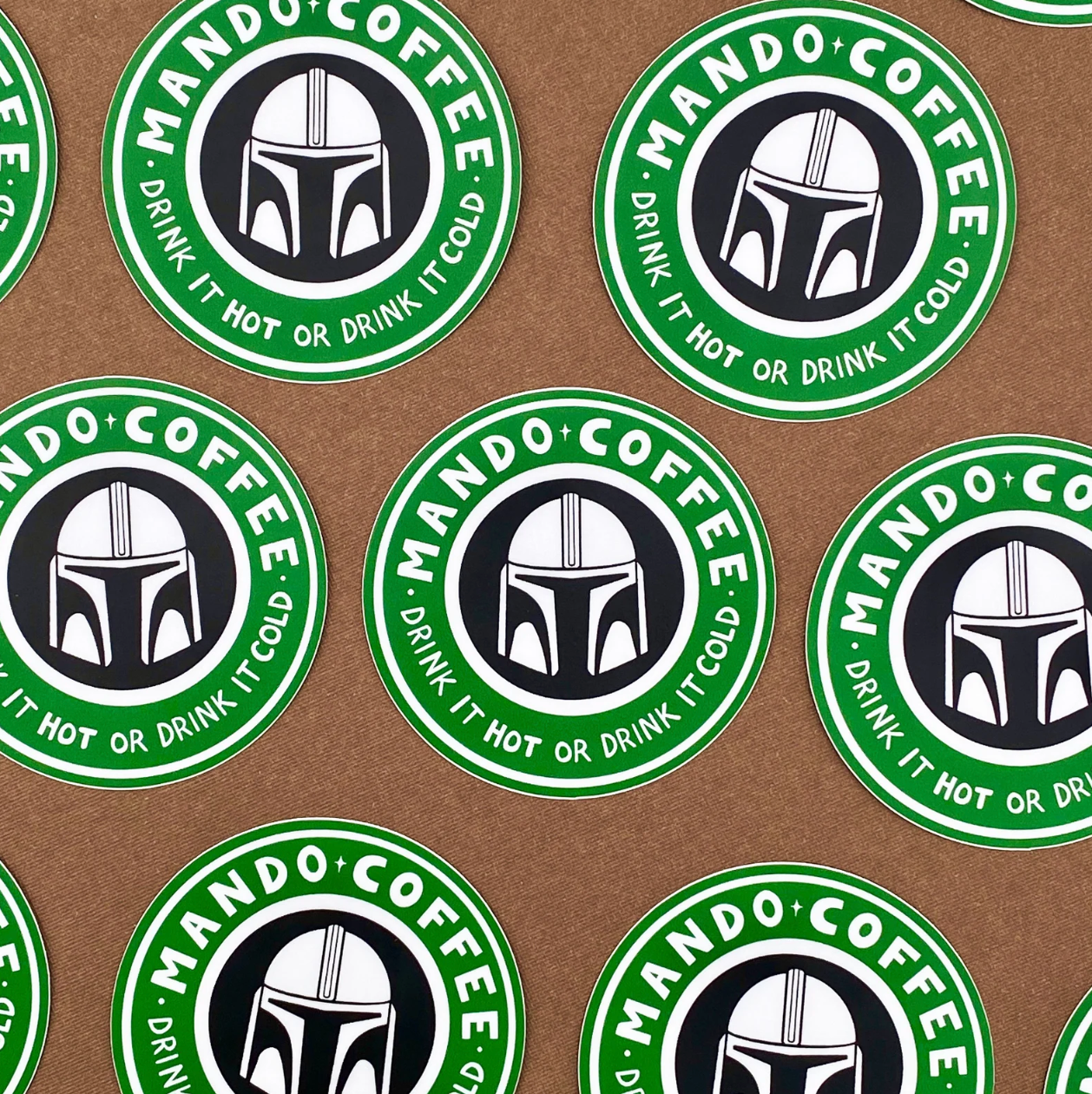 Mandalorian Coffee "Hot or Cold" Star Wars Sticker