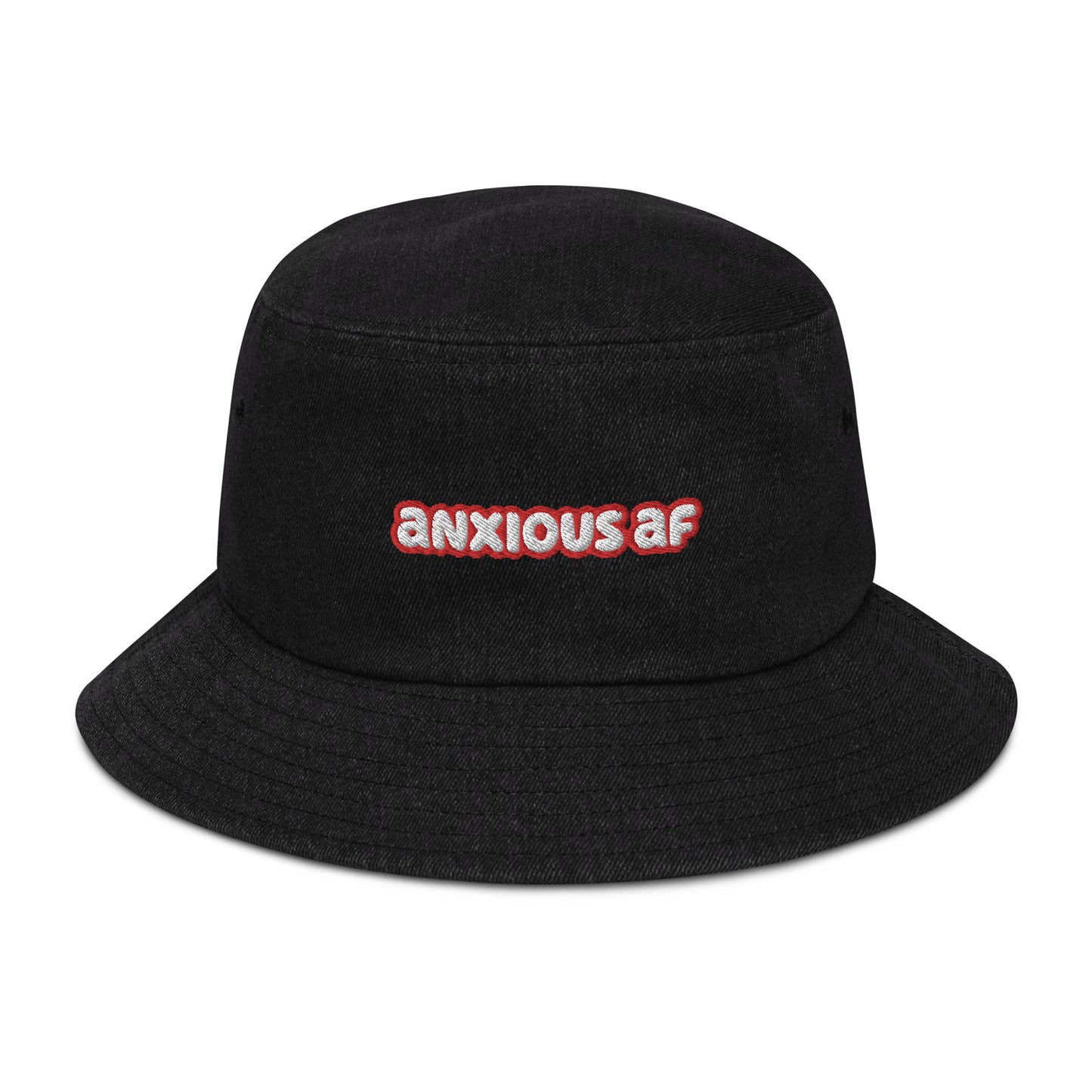 Anxious AF Denim bucket hat