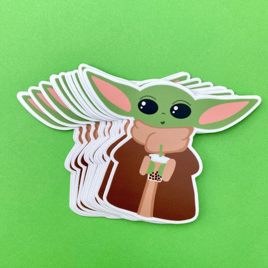 Grogu/Baby Yoda Bubble Tea Sticker